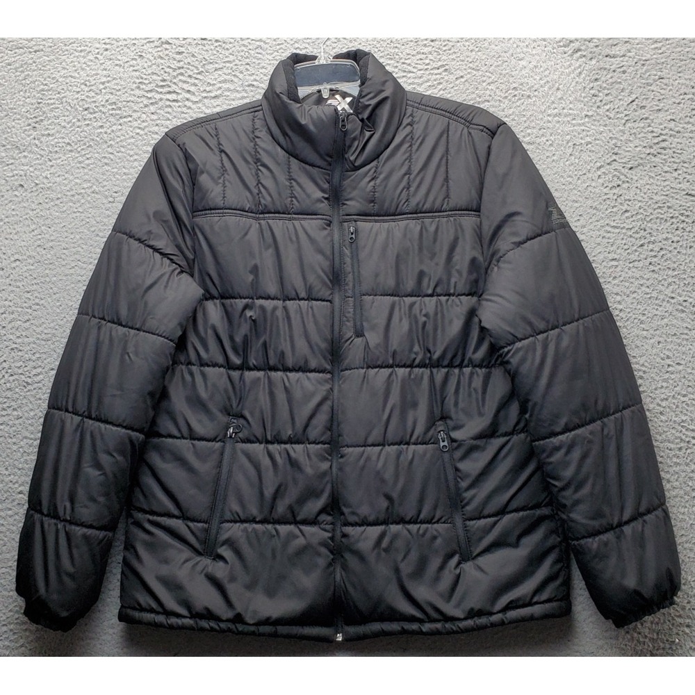 ZeroXposur Puffer Jacket Womens Large Black Lined Midweight Mock Neck Full Zip